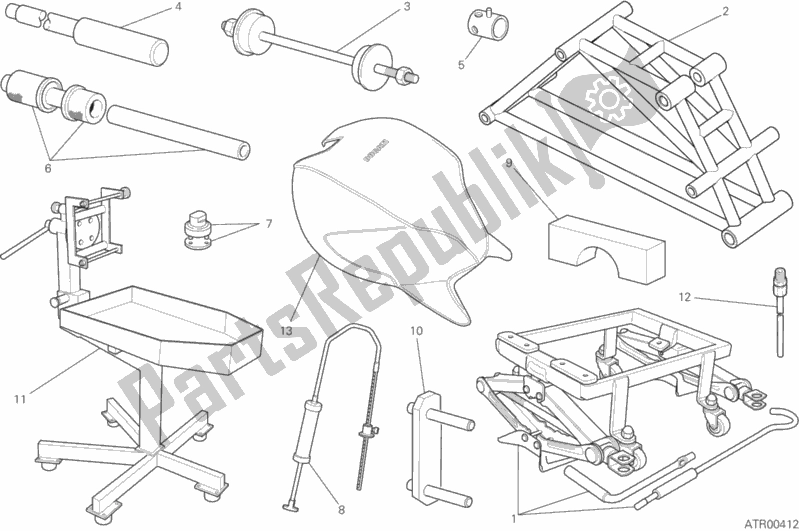 Wszystkie części do Narz? Dzia Serwisowe Warsztatu, Stela? Ducati Monster 821 Stealth USA 2019